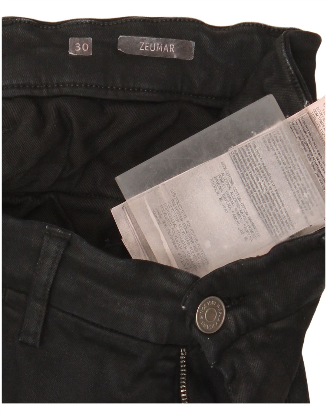 Replay Dame Zeumar Slim Chino Bukser W30 L32 Sort Bomuld