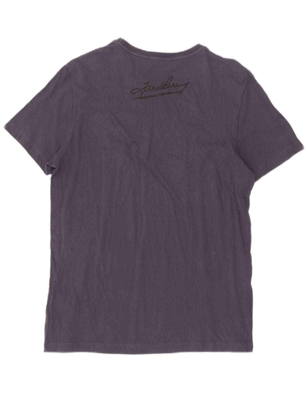 Fred Perry Herre T-shirt Top Stor marineblå bomuld