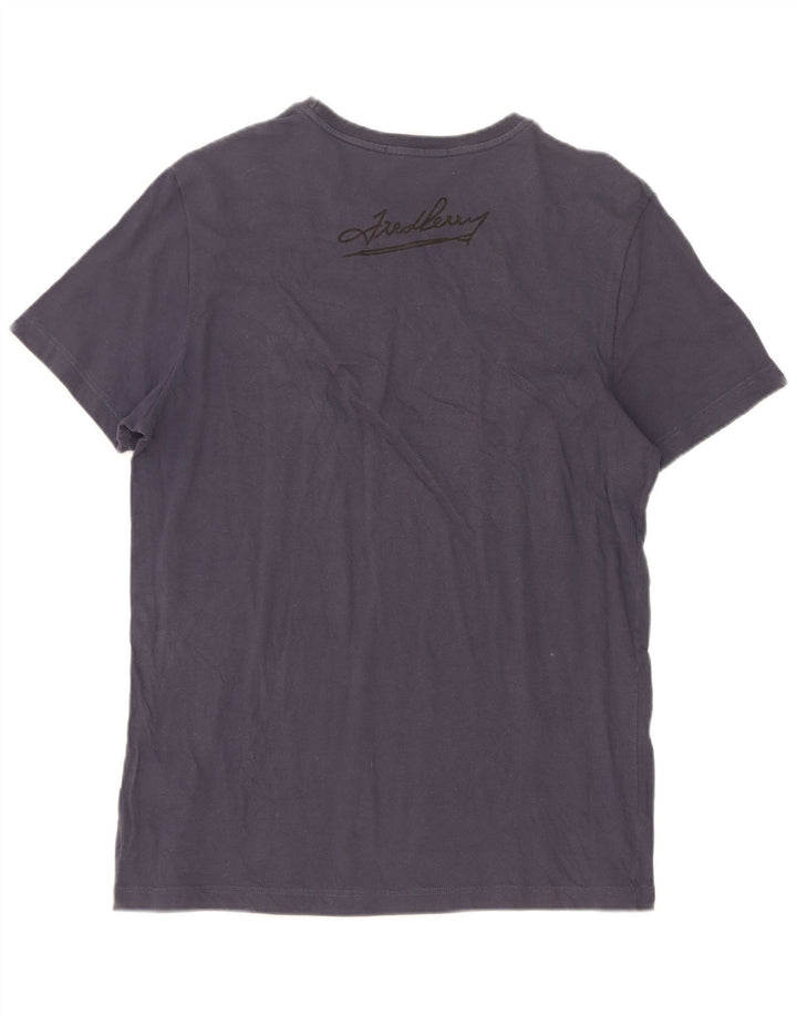 Fred Perry Herre T-shirt Top Stor marineblå bomuld