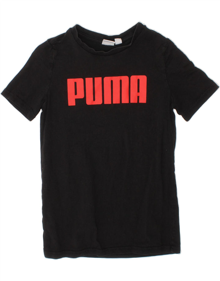 PUMA Boys Graphic T-Shirt Top 7-8 Years Small  Black Cotton Vintage Puma and Second-Hand Puma from Messina Hembry 