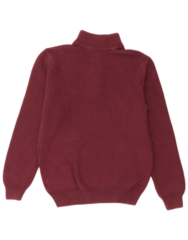 Besætningstøj Herre Zip Neck Jumper Sweater Medium Burgundy Bomuld