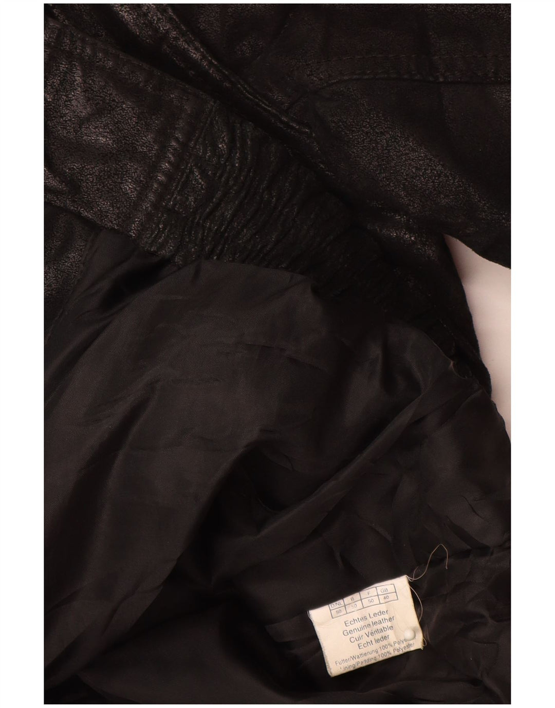 VINTAGE Herre læderjakke UK 40 Large Black Colourblock Læder