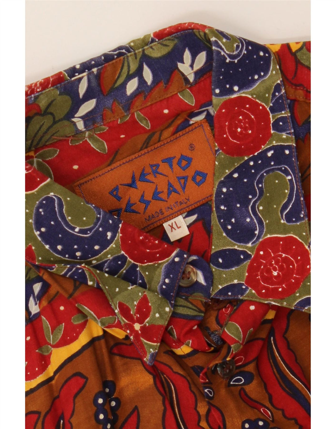 VINTAGE Mens Short Sleeve Shirt XL Multicoloured Floral Vintage Vintage and Second-Hand Vintage from Messina Hembry 