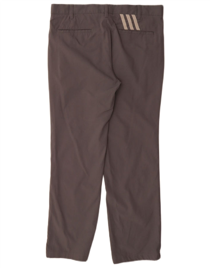 ADIDAS Mens Straight Chino Trousers W32 L30 Grey Polyester