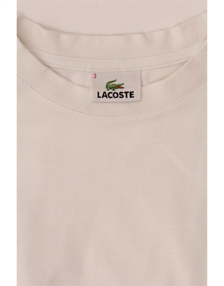 Lacoste Herre T-Shirt Top Størrelse 3 Lille Hvid