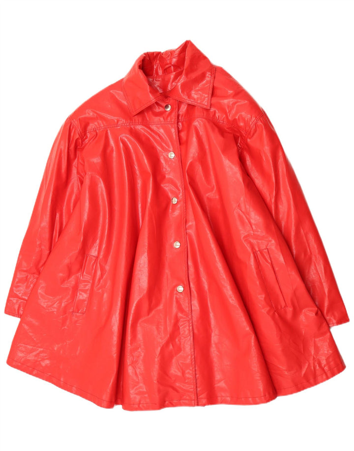 C & A Dame Oversized Overfrakke UK 14 Medium Rød Polyvinyl