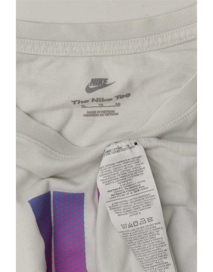 Nike grafisk T-shirt top til mænd XL hvid bomuld