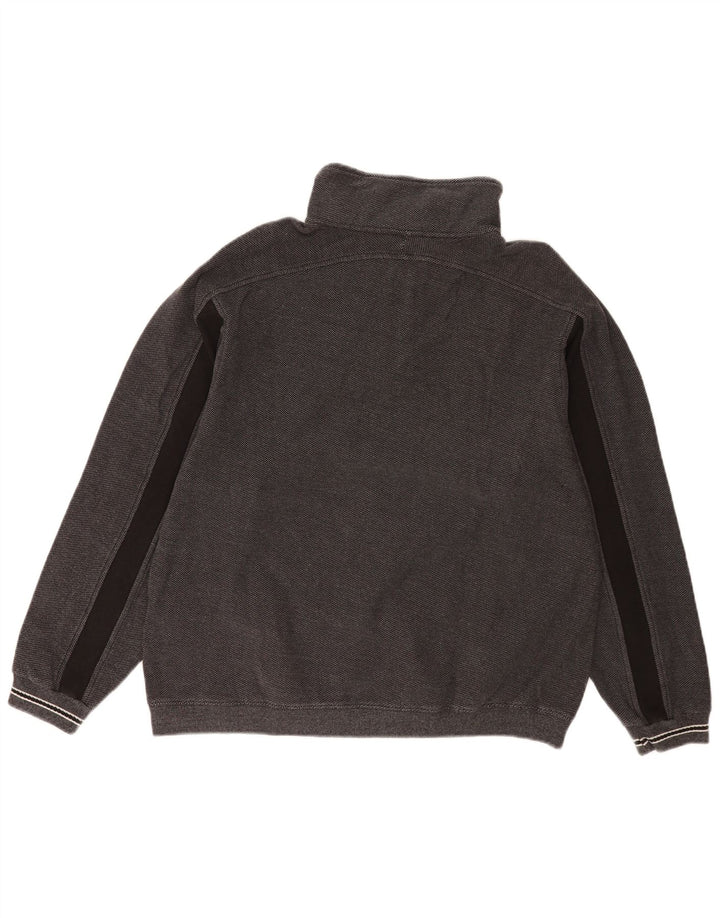 Champion Herre Zip Neck Sweatshirt Jumper Medium Grey Colourblock Bomuld