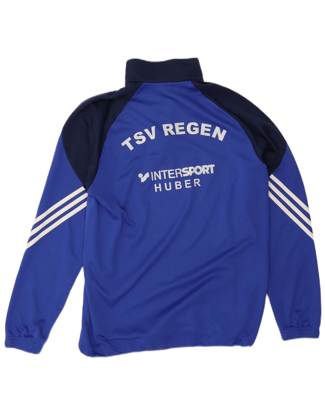 Adidas Herre grafisk zip-hals sweater træningsdragt Top Stor blå farveblok