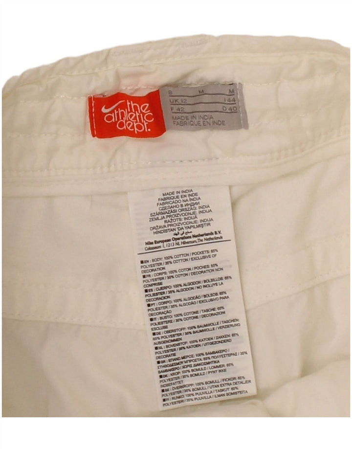 NIKE Womens Casual Shorts UK 12 Medium W32 White Cotton