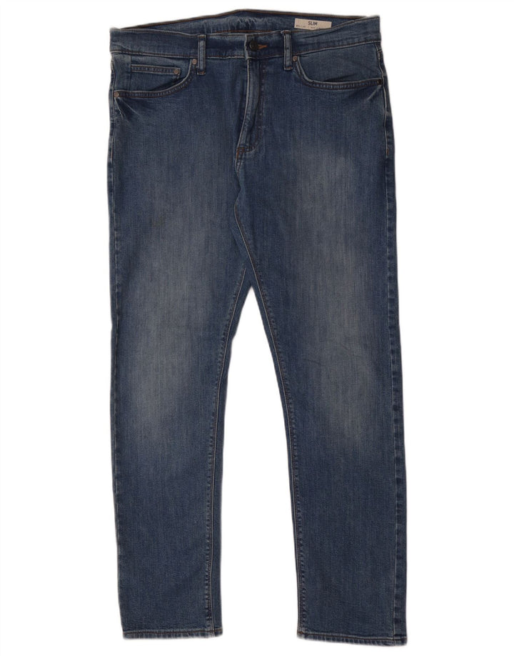 Marks & Spencer Herre Slim Jeans W34 L31 Blå Bomuld