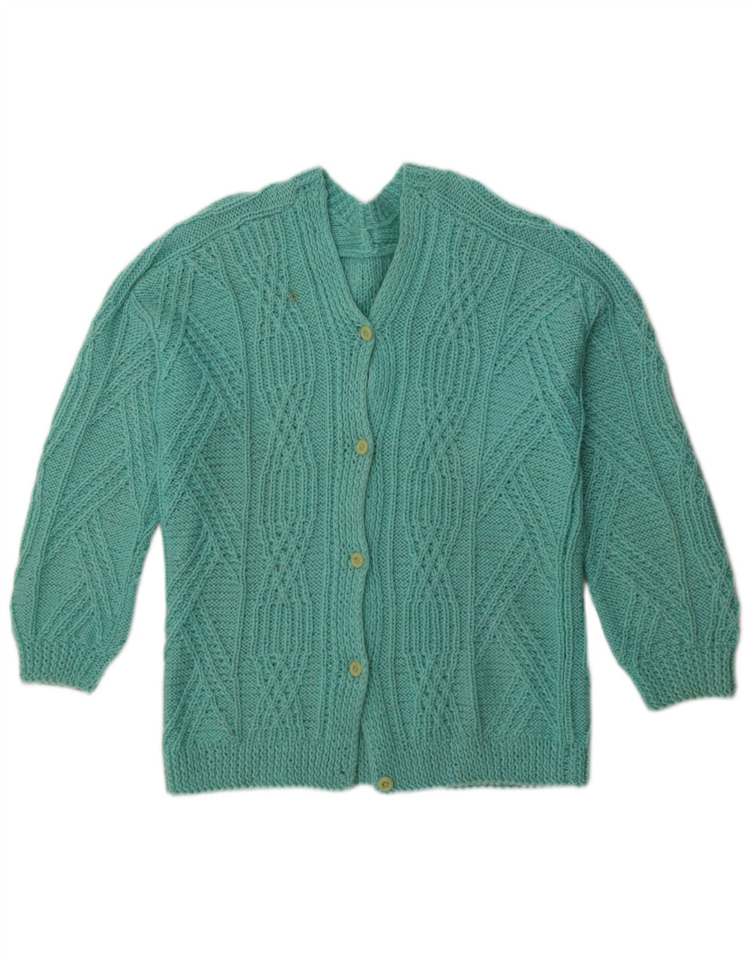 VINTAGE Womens Cardigan Sweater UK 14 Large Turquoise