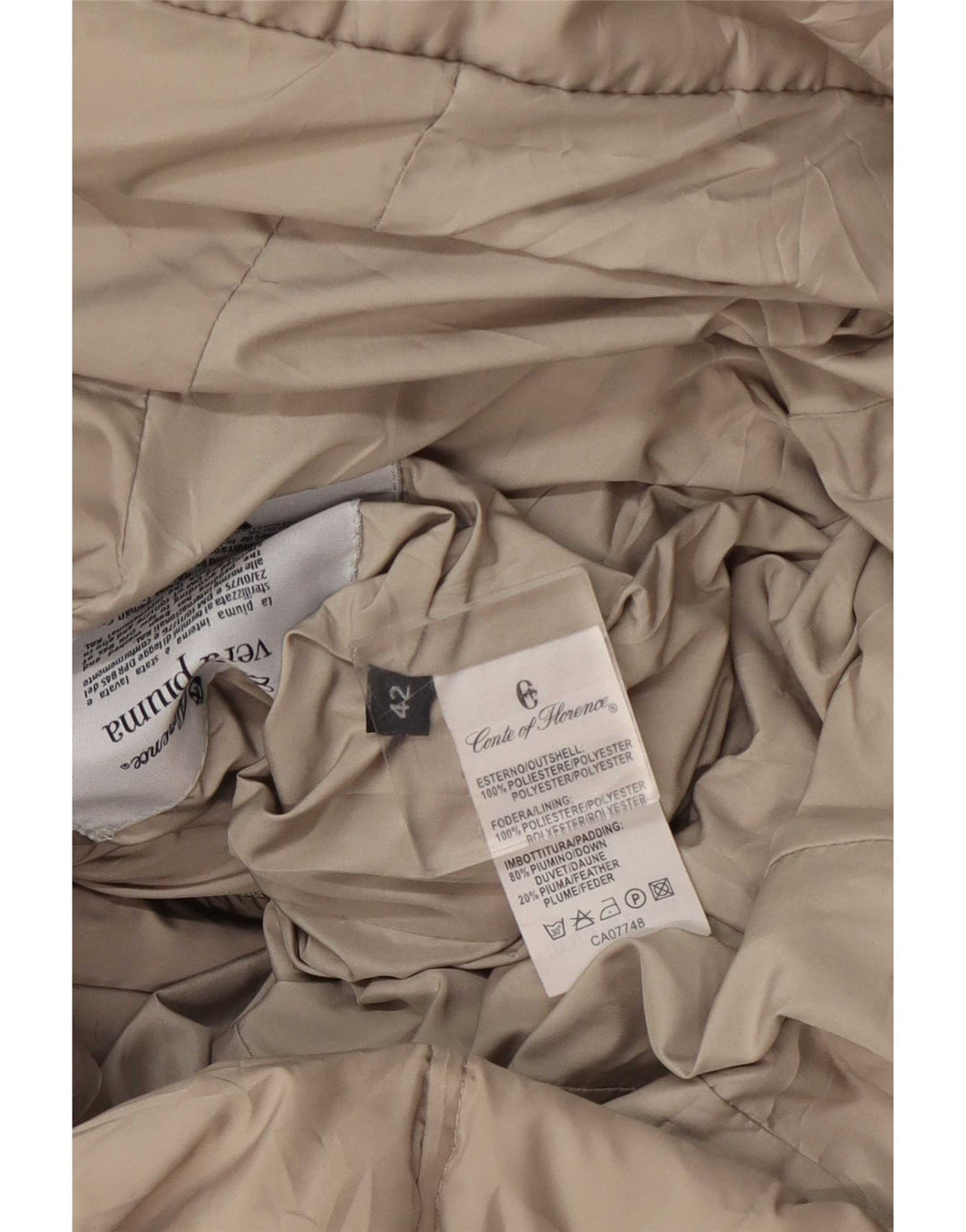 Conte of Florence Polstret Frakke IT 42 Medium Beige Polyester til kvinder