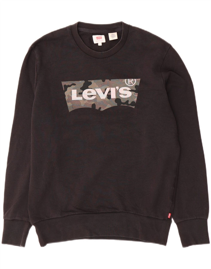 Levi's Herre grafisk sweatshirt jumper lille sort bomuld