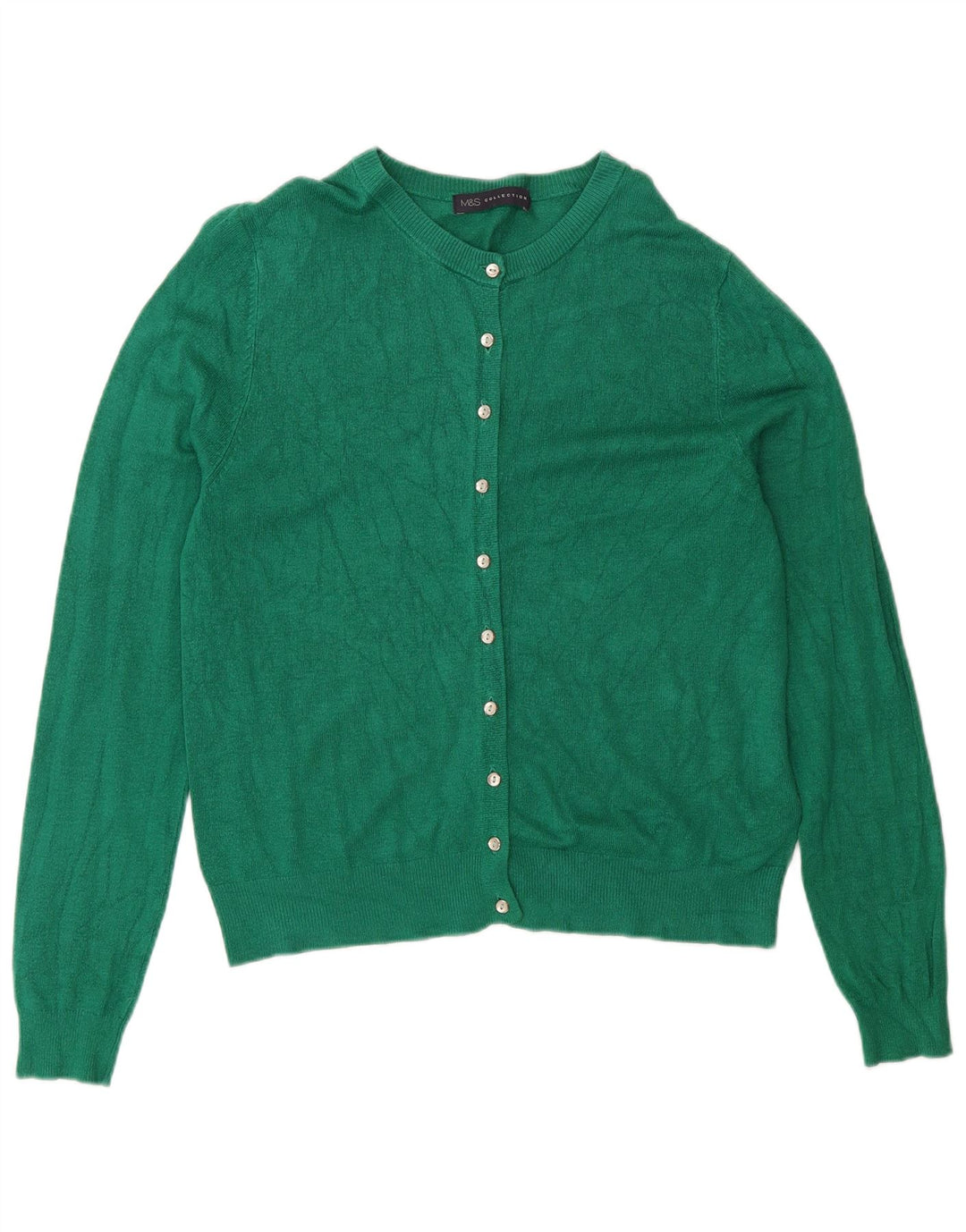 Marks & Spencer Kvinders Cardigan Sweater UK 12 Medium Grøn Viscose