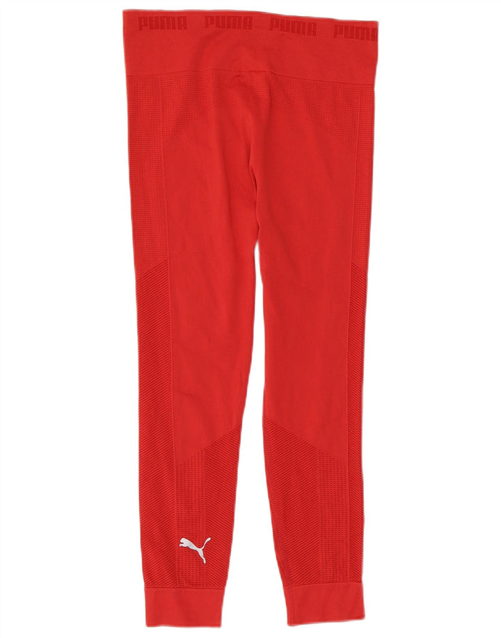 Puma Kvinders Grafiske Capri Leggings UK 14 Medium Rød Nylon