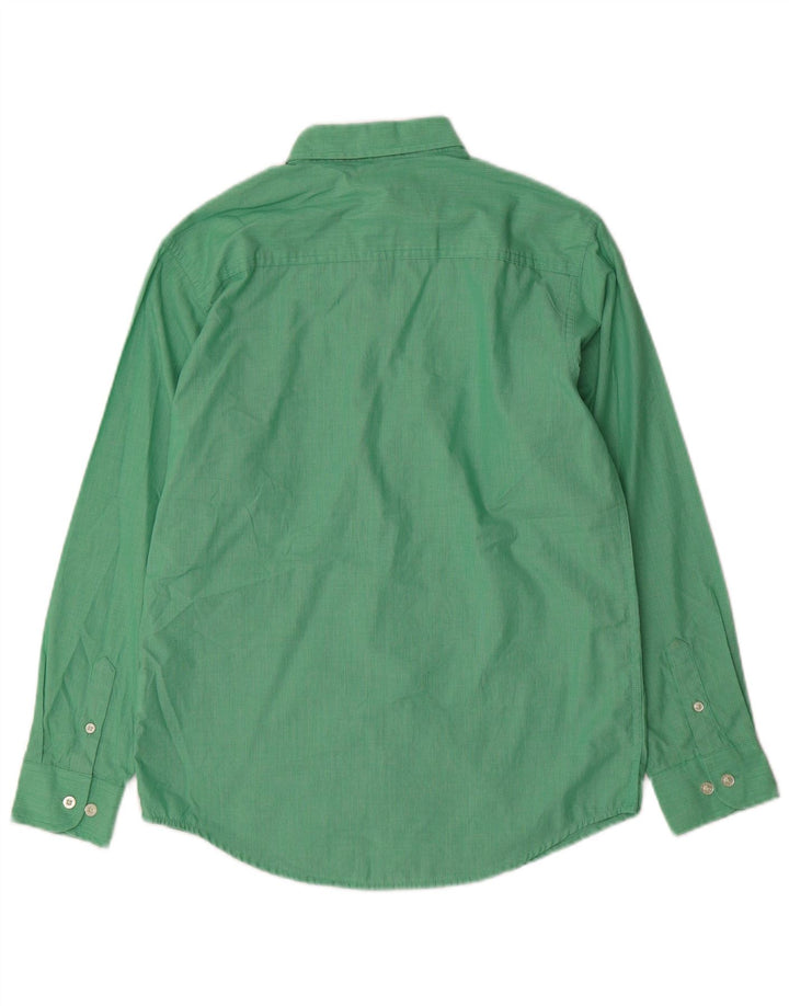 Izod Boys Regular Shirt 14-15 Years Large Green Pinstripe Cotton