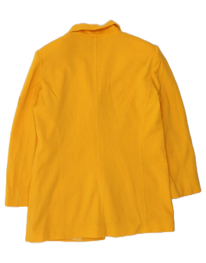 CARELLA Womens Longline 3 Button Blazer Jacket UK 16 Large Yellow Wool Vintage Carella and Second-Hand Carella from Messina Hembry 