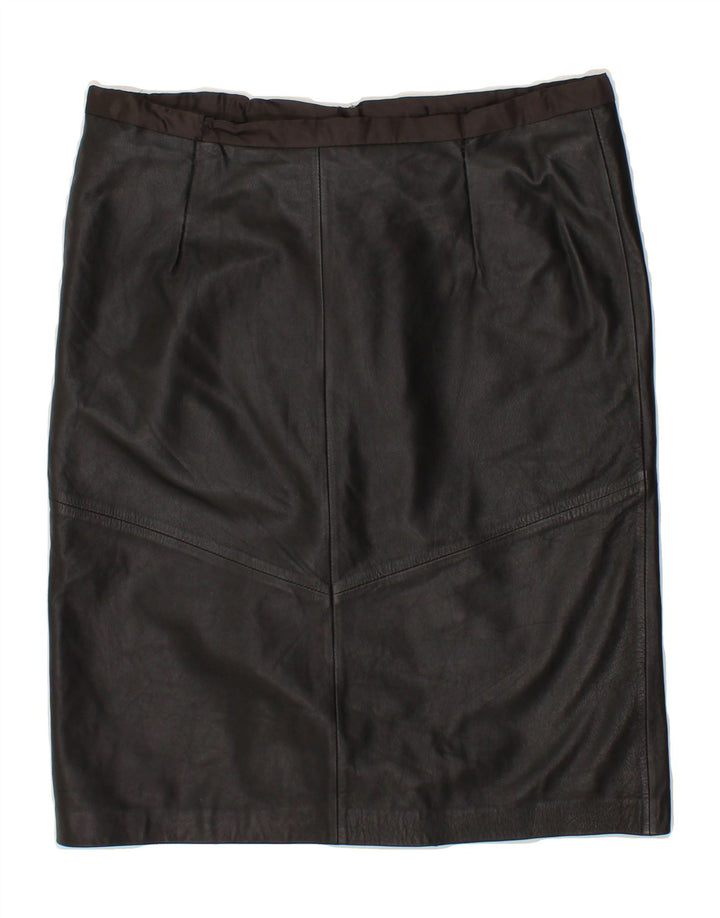 VINTAGE Womens Leather Skirt W32 Large  Black Vintage Vintage and Second-Hand Vintage from Messina Hembry 
