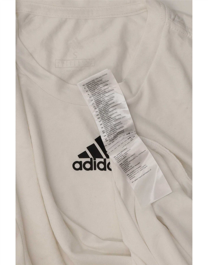Adidas Herre Aeroready T-Shirt Top Lille Hvid Polyester