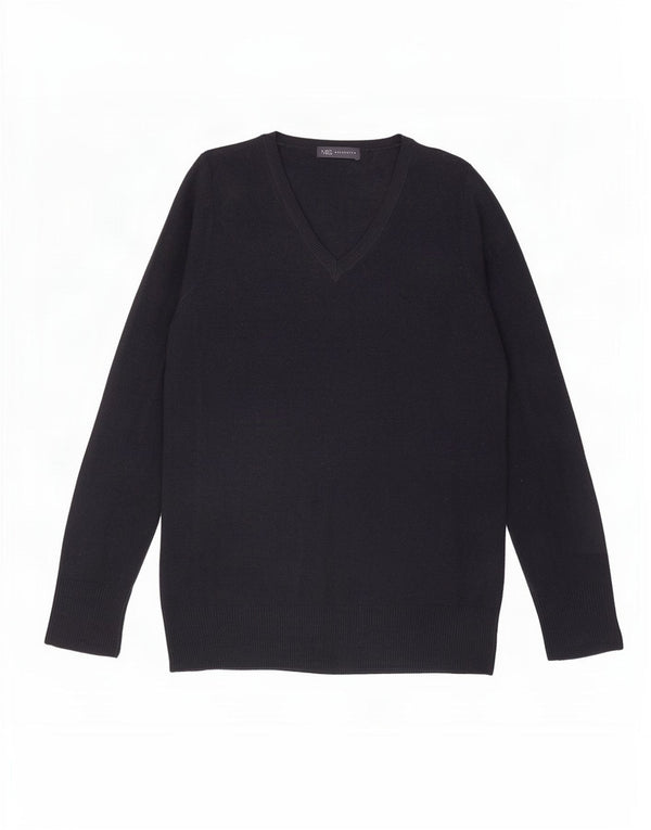 Marks & Spencer Dame V-hals sweater UK 16 Large Navy Blue