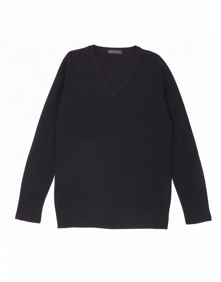 Marks & Spencer Dame V-hals sweater UK 16 Large Navy Blue
