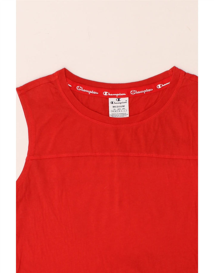 CHAMPION Womens Vest Top UK 12 Medium Red Vintage Champion and Second-Hand Champion from Messina Hembry 