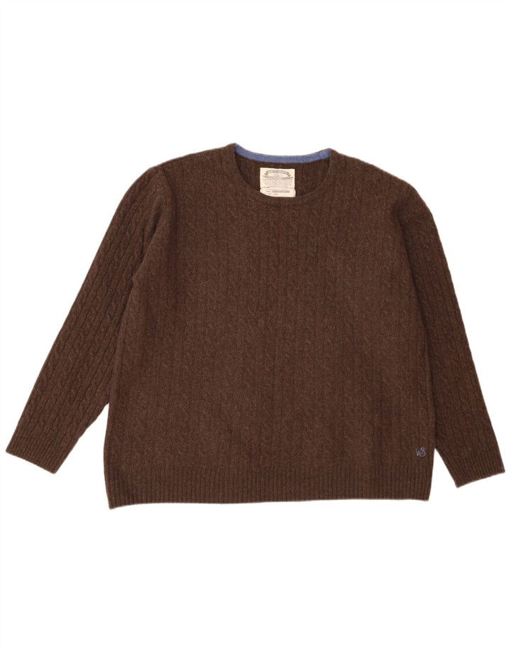 White Stuff Dame sweater med rund hals DK 16 Stor brun lammeuld