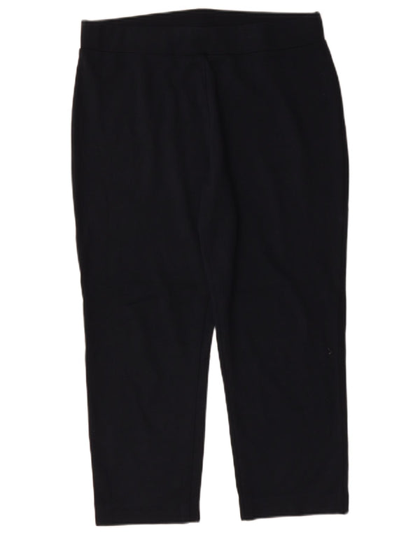 Marks & Spencer Dame Cropped Trousers UK 14 Large W32 L23 Navy Blue