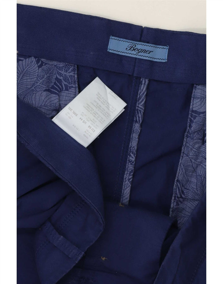 Bogner Herre Modern Fit Cargo Shorts 3XL W44 Blå Bomuld
