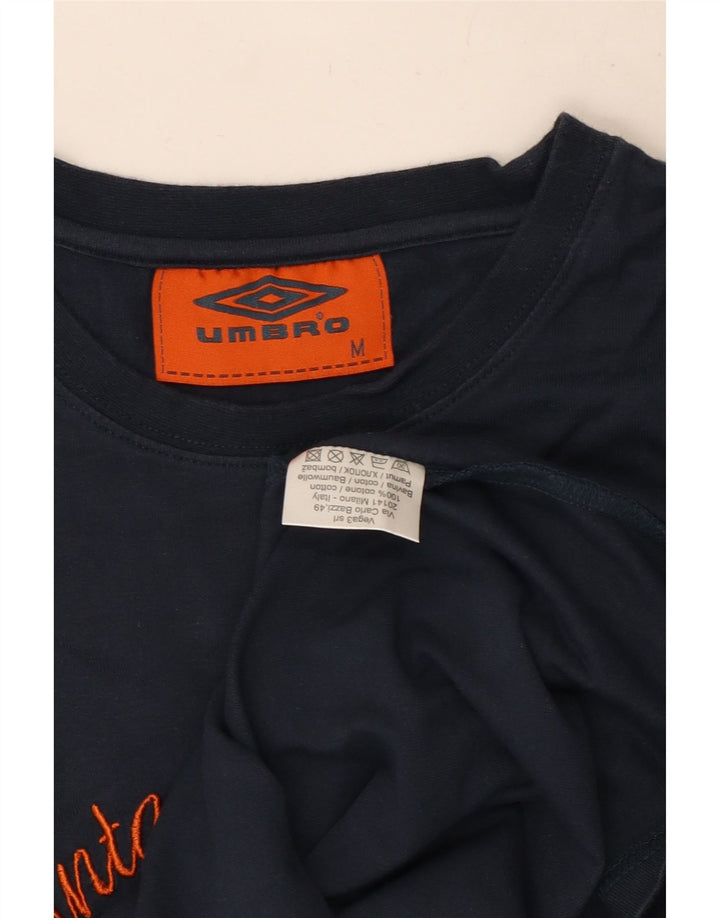 Umbro Herre Grafisk T-Shirt Top Medium Marineblå Bomuld