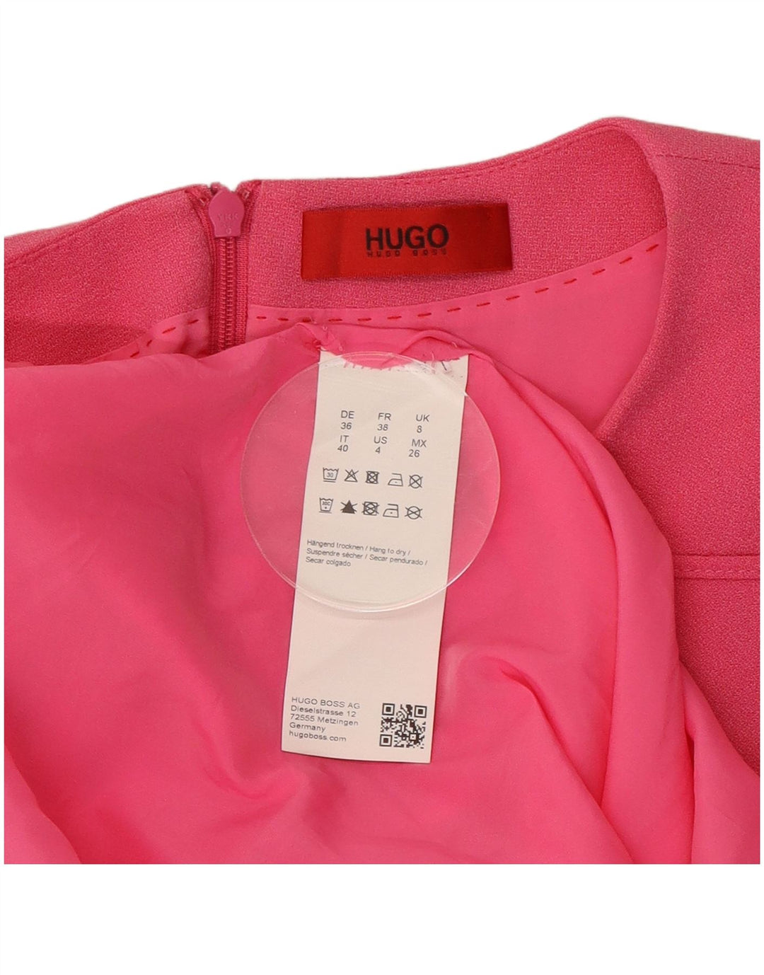 Hugo Boss Womens Sheath Dress UK 8 Small Pink Polyester