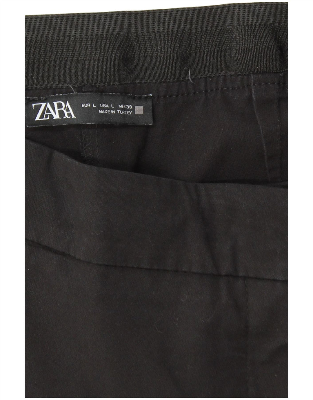 ZARA Dame Slim Casual Bukser Large W32 L26 Sort