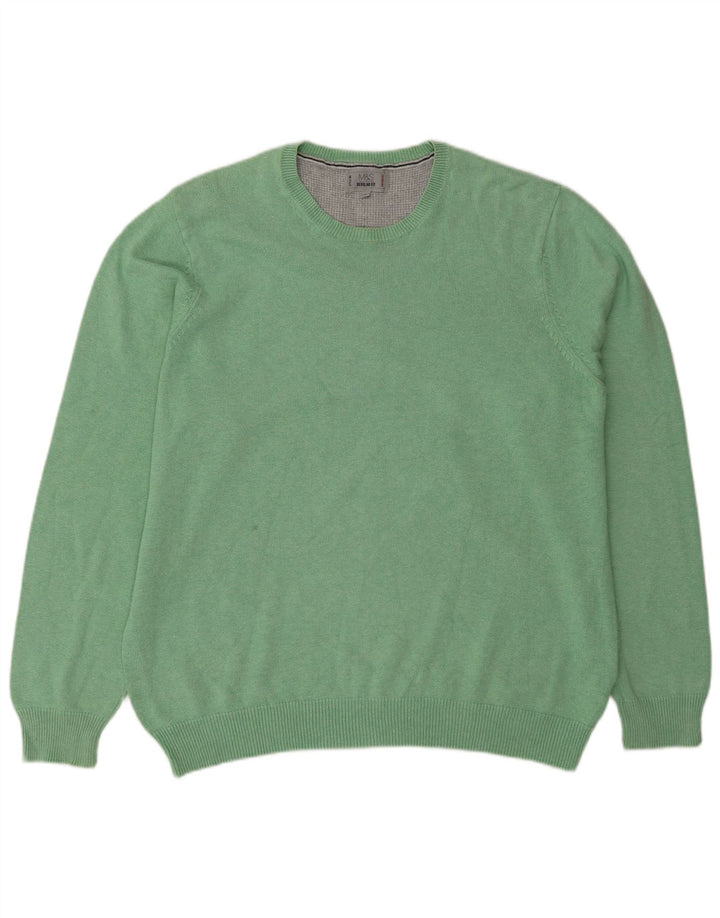 Marks & Spencer Herre Regular Fit Jumper Sweater med rund hals, stor grøn