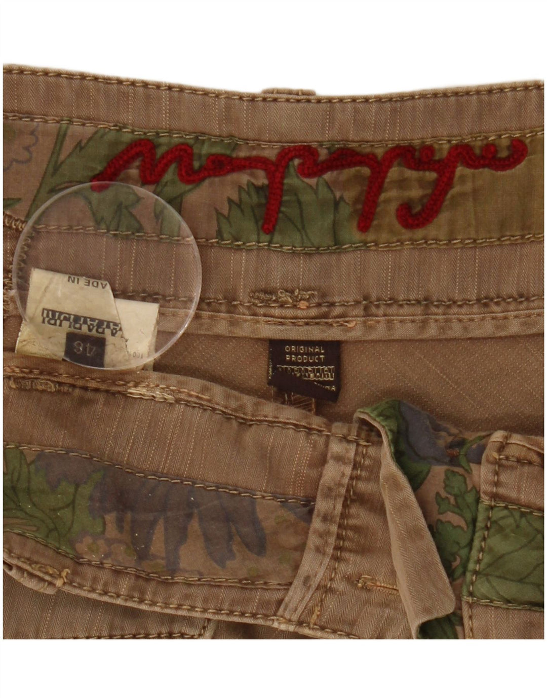 Napapijri Dame A-Line Nederdel IT 46 Large W36 Beige Bomuld