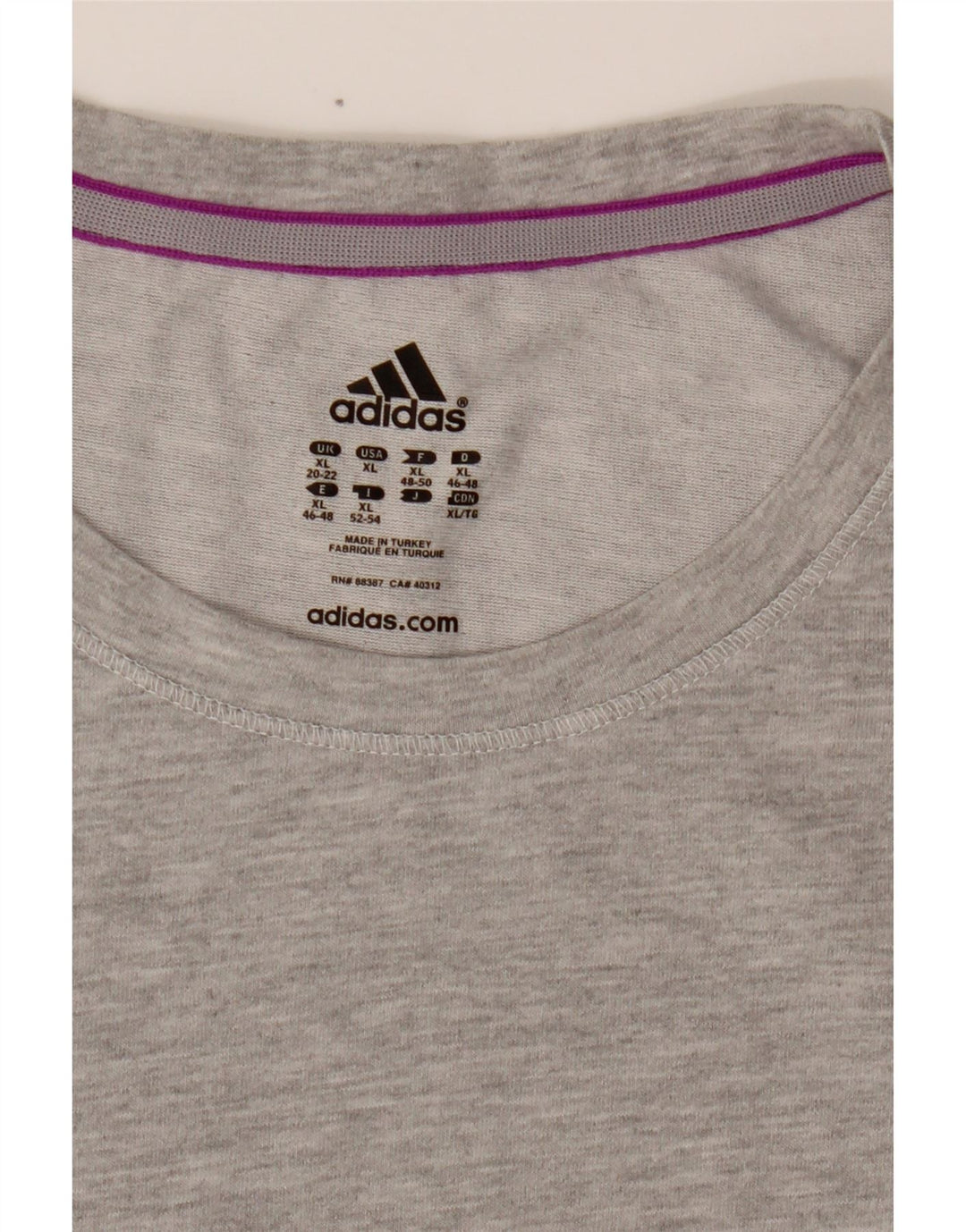 ADIDAS Womens T-Shirt Top UK 20/22 XL Grey Vintage Adidas and Second-Hand Adidas from Messina Hembry 