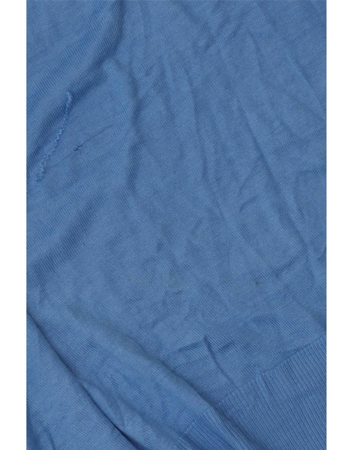 Zara Womens Crop Oversized Boat Neck Jumper Sweater UK 10 Small Blue