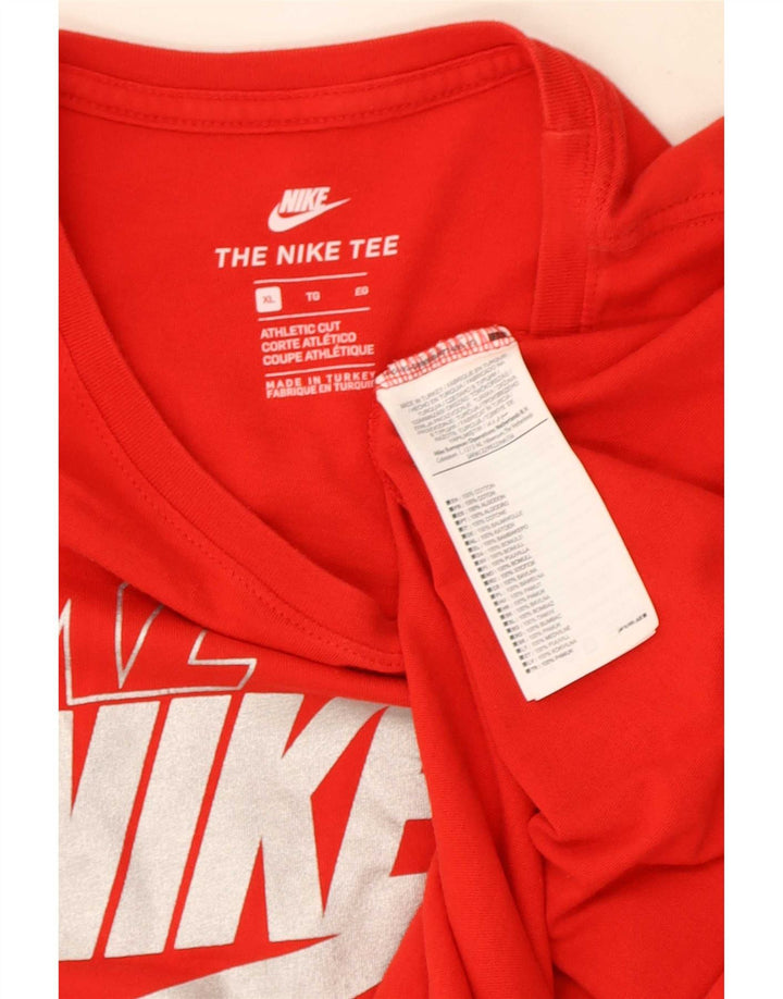 Nike grafisk t-shirt top til mænd XL rød bomuld