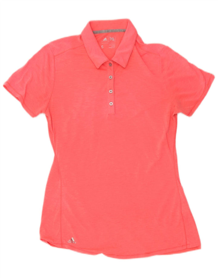 Adidas Dame Polo Shirt UK 10 Small Pink Polyester