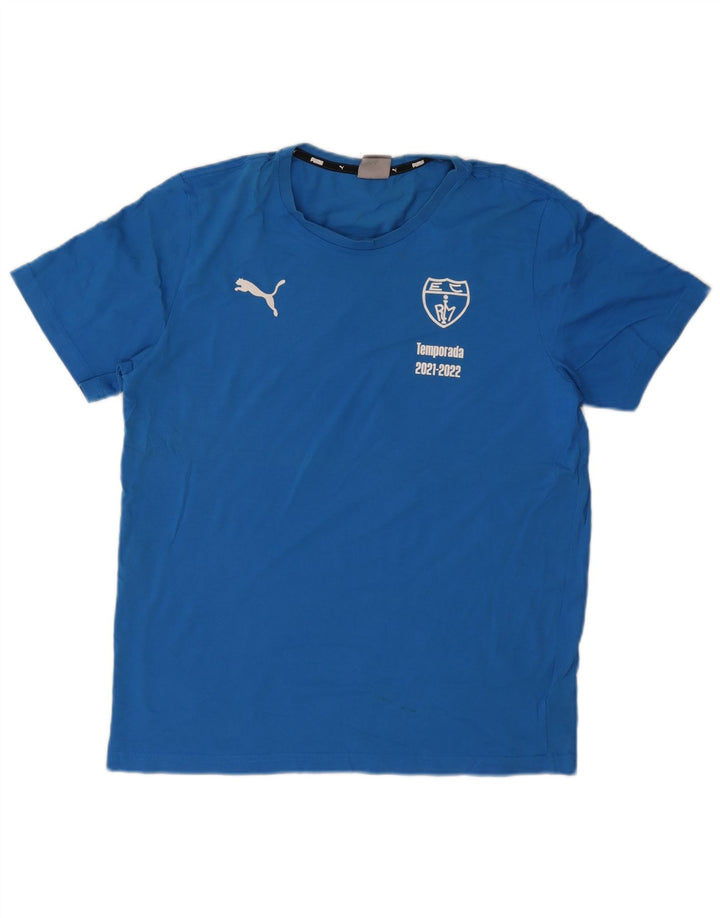Puma Herre Grafisk T-Shirt Top Stor Blå Bomuld