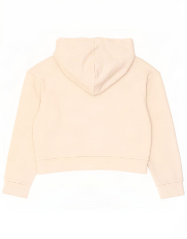 Zara Womens Crop Oversized Zip Hoodie Sweater UK 10 Small Off White Viscose