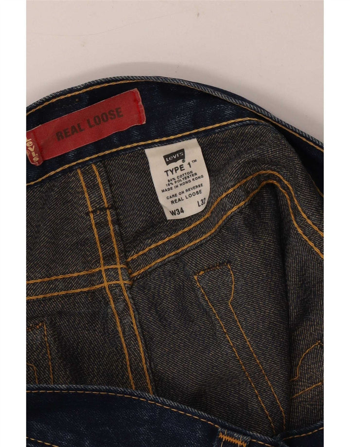 Levi's Løse jeans til mænd W34 L27 Marineblå bomuld