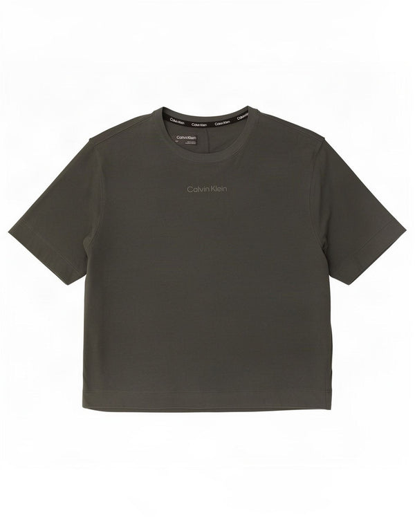 Calvin Klein Dame T-Shirt Top UK 14 Medium Grå Bomuld