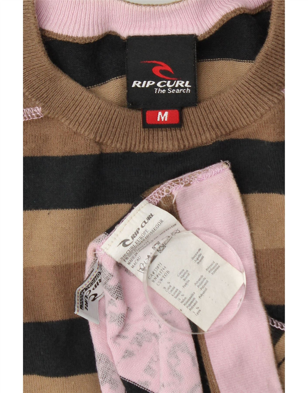 Rip Curl Herre grafisk top Langærmet medium brun stribet bomuld
