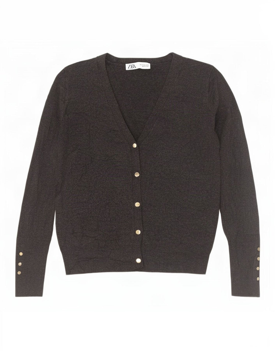 Zara Dame Cardigan Sweater UK 12 Medium Grey Viscose