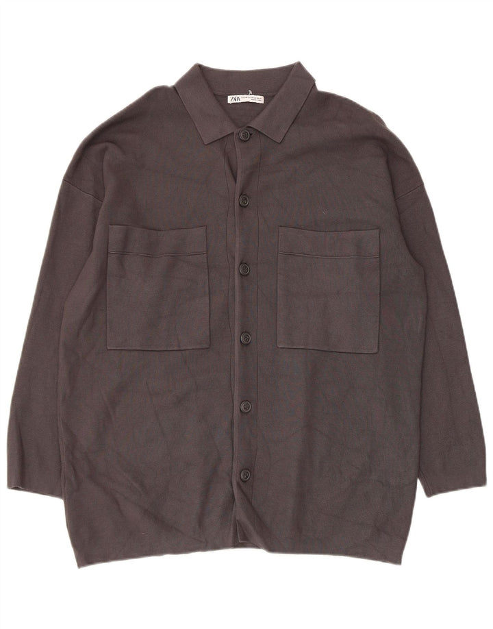 Zara Herre Cardigan Sweater Lille Grå