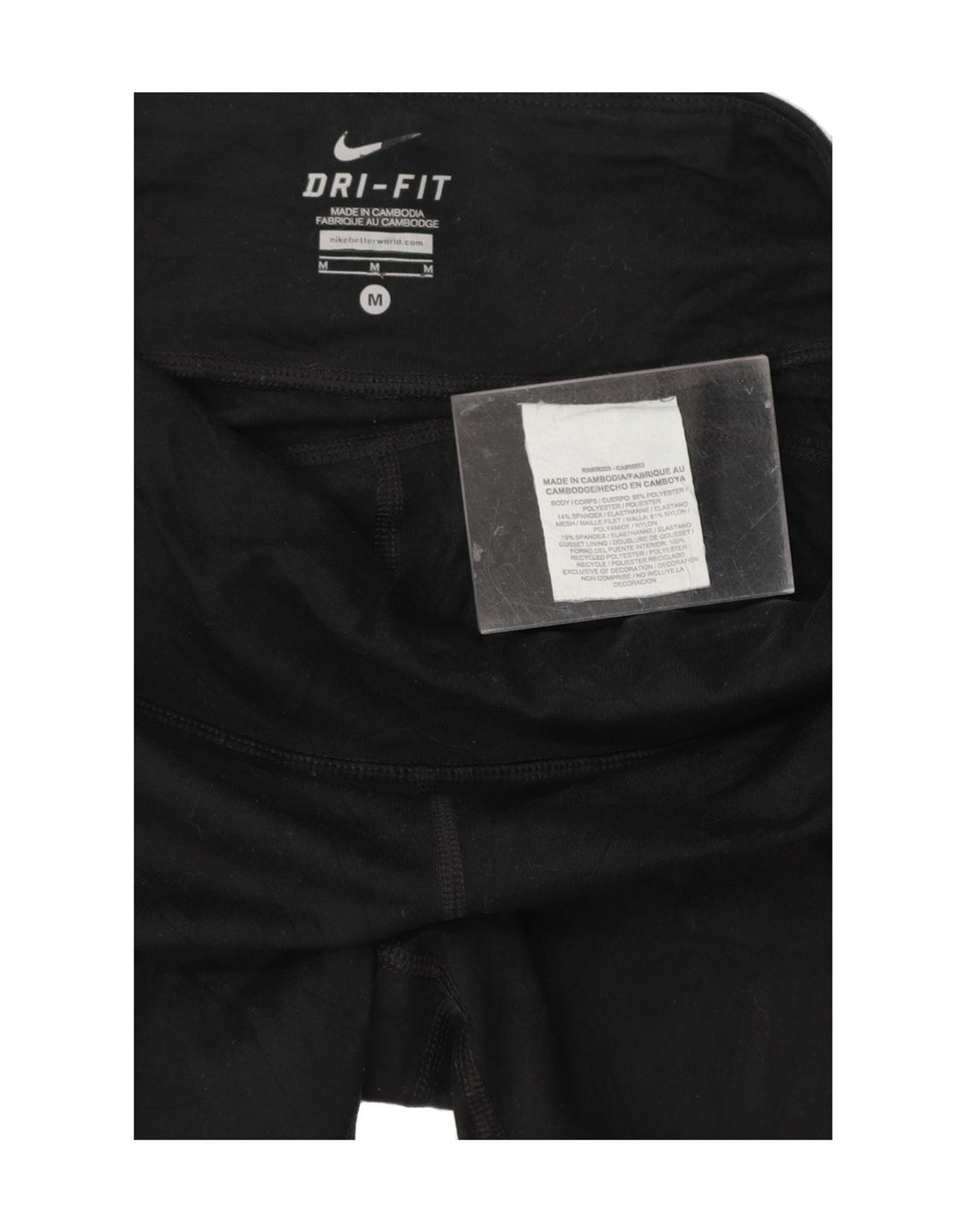 NIKE Womens Dri Fit Capri Leggings UK 14 Medium  Black Polyester Vintage Nike and Second-Hand Nike from Messina Hembry 