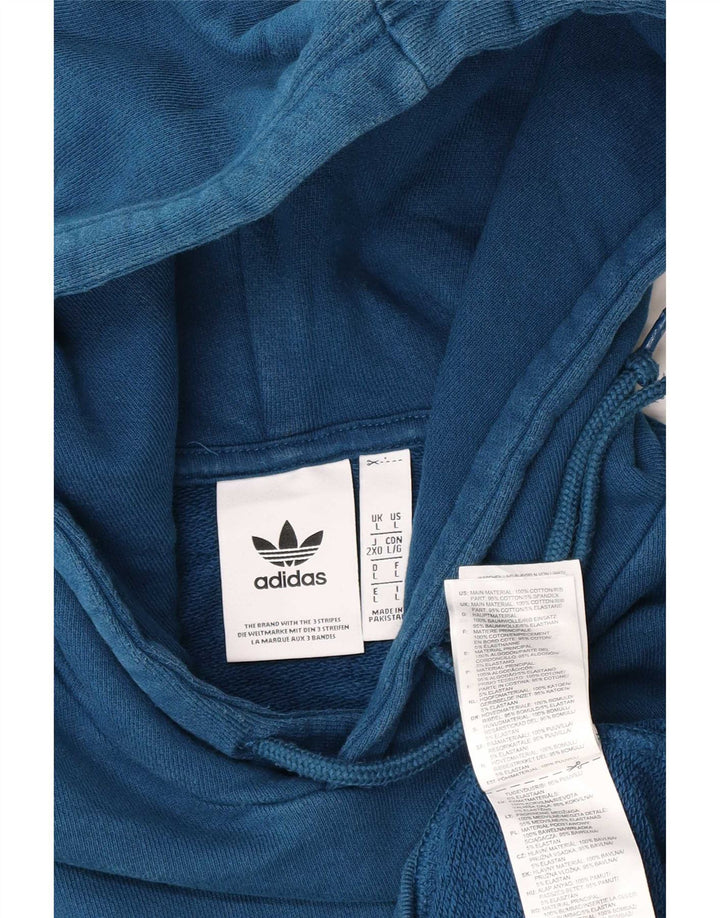 Adidas Grafisk hættetrøje til mænd, stor blå bomuld