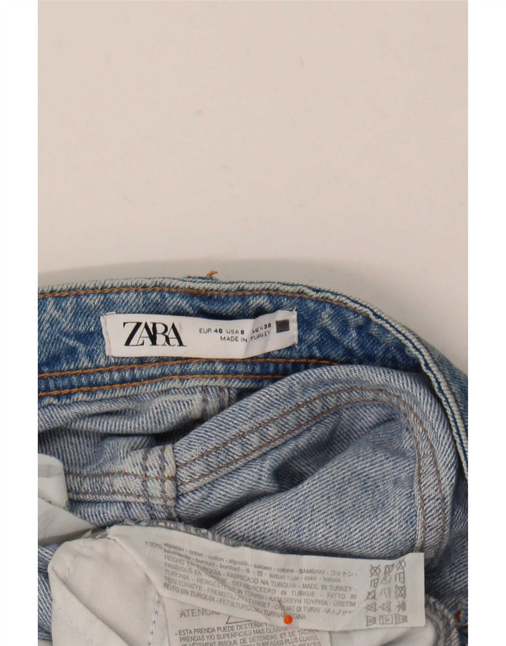 Zara Dame Højhøjde Løse Jeans EU 40 Medium W30 L33 Blå Bomuld