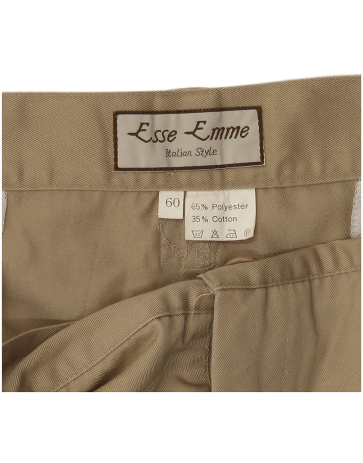 VINTAGE Straight Cargo Bukser til mænd W42 L31 Beige Polyester